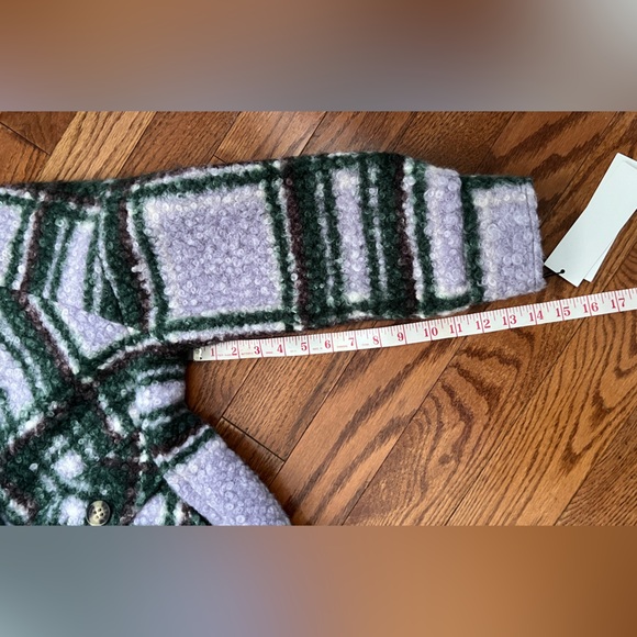 NWT- CALVIN KLEIN Women's Faux Sherpa Plaid Shirt Jacket Sz M - Picture 10 of 10